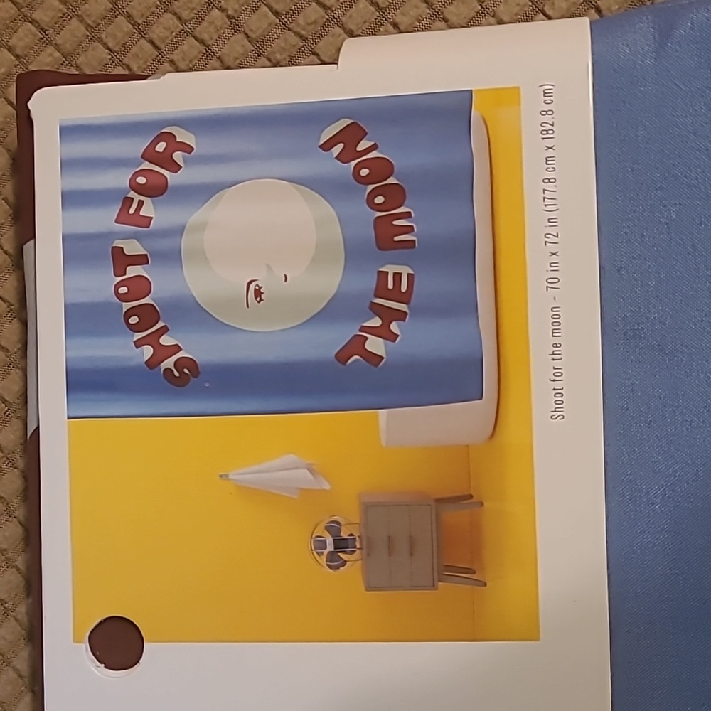 New!  Standard shower curtain blue Shoot for the Moon